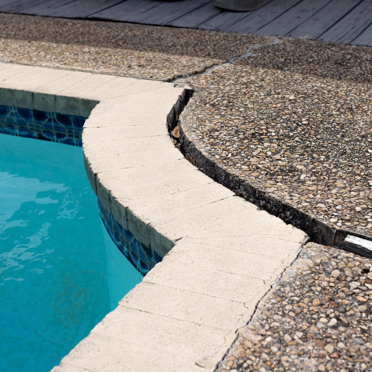 Uneven concrete around pool