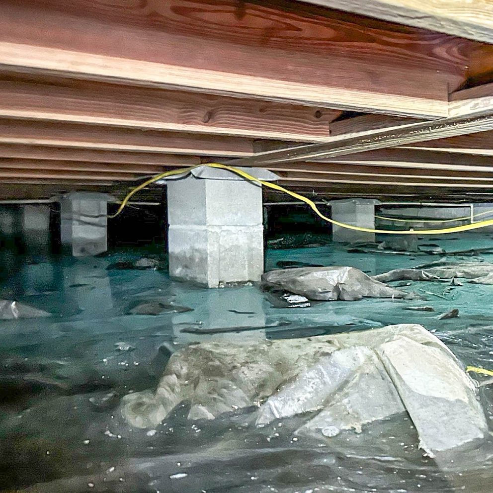 Standing water in crawl space