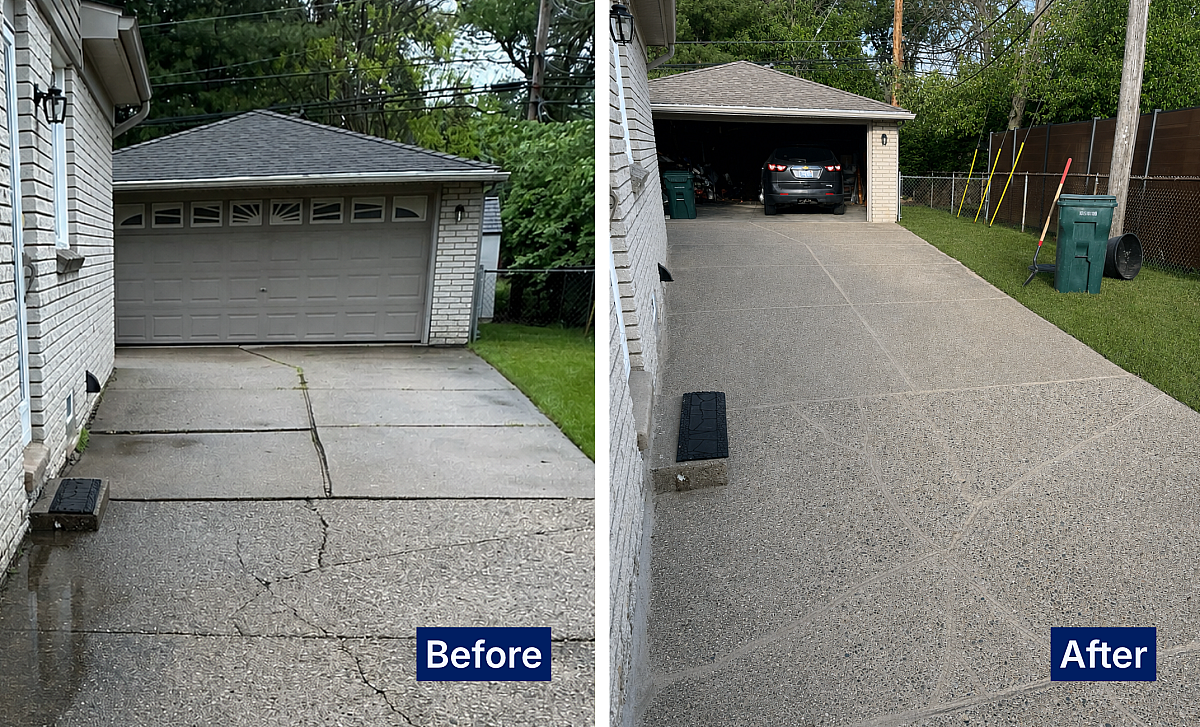 How do i fix water pooling in my driveway cover PR379829